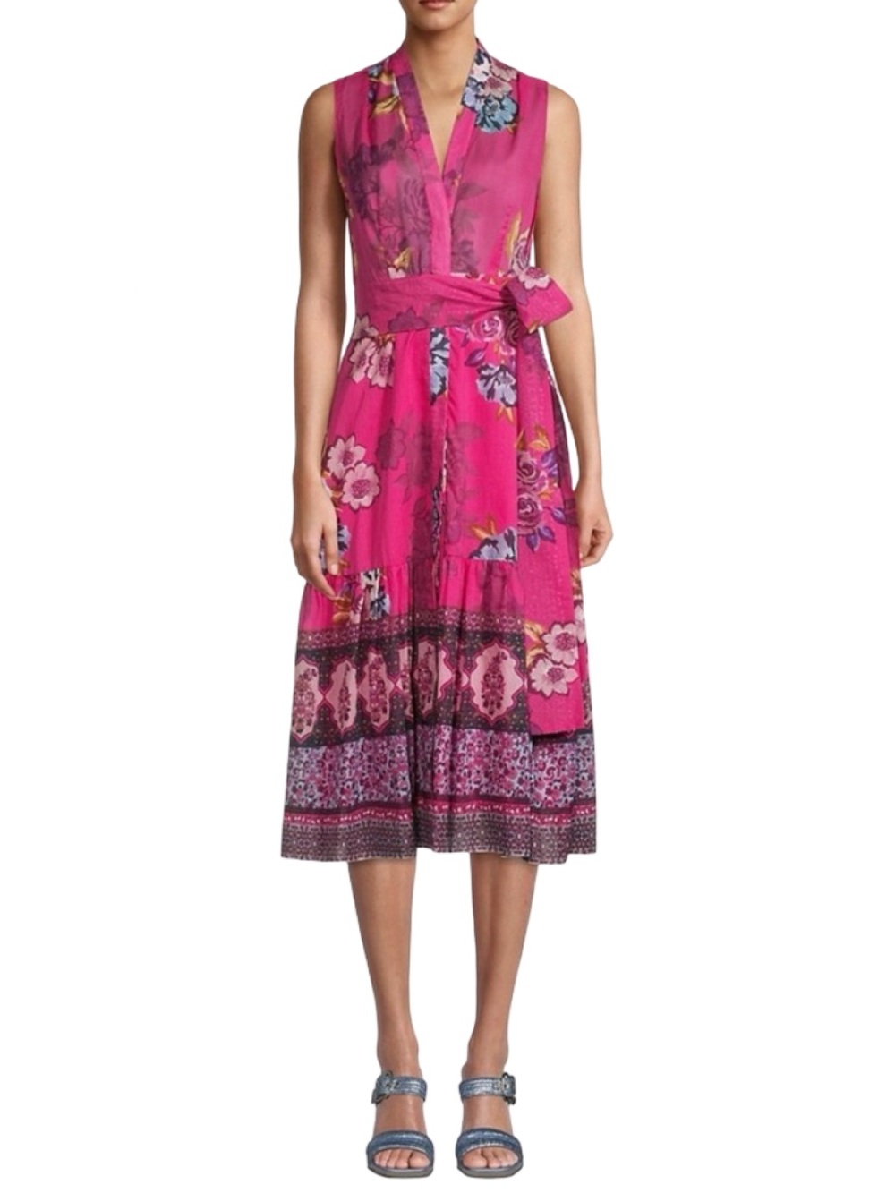 Kobi Halperin Hailey Pink Floral Wrap Size Small